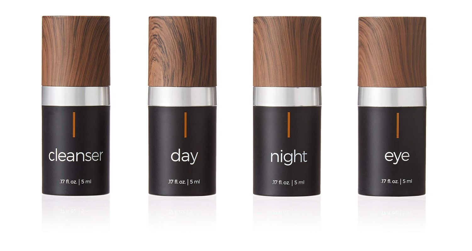 Skincare Travel Kit 4 Piece Set for Men + Women | Winner Best Choice Reviews Top 10 Skincare Kits | Cleanser, Eye Serum, Day Moisturizer, Night Oil | Hydrates, Softens + Smooths | Natural, Plant-Based