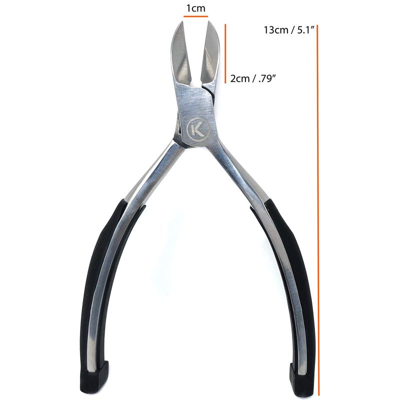 Kohm CP-900 Toenail Clippers for Thick, Fungal or Ingrown Toenails, Soft Rubber Handle, 5" Long, Ingrown Toenail Tool for Men, Seniors, Adults, 2 cm Blade Length