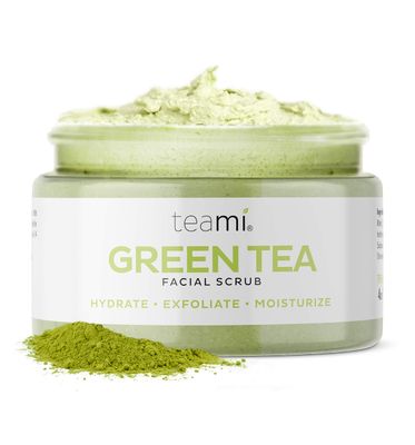 Teami Matcha Green Tea Facial Scrub For Hydrating, Moisturizing, and Exfoliating, Natural Exfoliating Body &amp; Face Scrub, Organic Face Exfoliator Sugar Scrub with Lemongrass, Non-Greasy Face Exfoliant