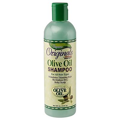 Originals by Africa&#39;s Best Olive Oil Shampoo, Formulated With Extra Virgin Olive Oil, Moisturizes, Stimulates Thinning Hair, Revitalizes Dry, Itchy Scalp, 12 oz
