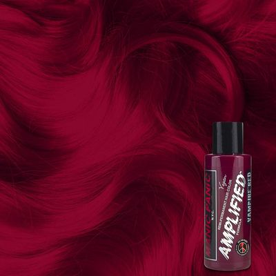 MANIC PANIC Vampire Red Hair Color - Amplified - Semi Permanent Hair Dye - Deep Blood Red Color Can Give Burgundy Tones To Unbleached Hair - For Dark, Light Hair - Vegan, PPD &amp; Ammonia Free (4oz)