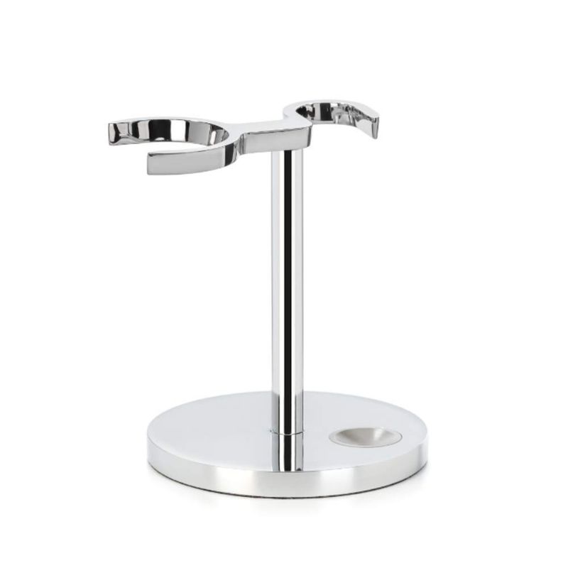 MHLE Universal Stand for Razors &amp; Shaving Brushes | Shave Accessory | Chrome Modern Design