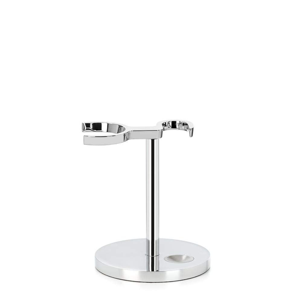 MHLE Universal Stand for Razors &amp; Shaving Brushes | Shave Accessory | Chrome Modern Design