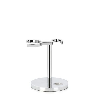 MHLE Universal Stand for Razors &amp; Shaving Brushes | Shave Accessory | Chrome Modern Design