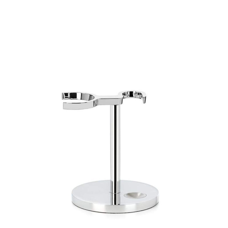 MHLE Universal Stand for Razors &amp; Shaving Brushes | Shave Accessory | Chrome Modern Design