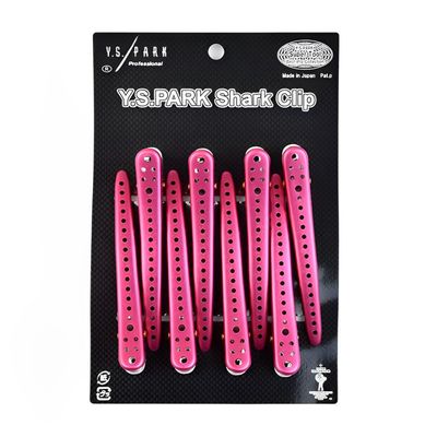 YS Park Shark Clips - Pink Metal 8pcs