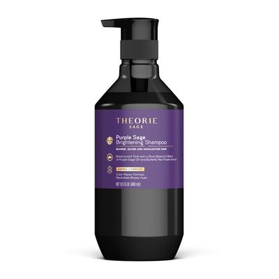 Theorie Purple Sage Brightening Shampoo- Balance, Tone &amp; Brighten Blonde, Silver, Grey, Bleached, Color Treated or Highlighted Hair, Eliminate Brassiness &amp; Yellowing (13.53 Fl Oz (Pack of 1))