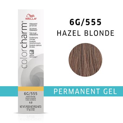 WELLA colorcharm Permanent Gel Haircolor, With Long Lasting Gelfus Technology, For Gray Coverage, 6G Hazel Blonde, 2 oz