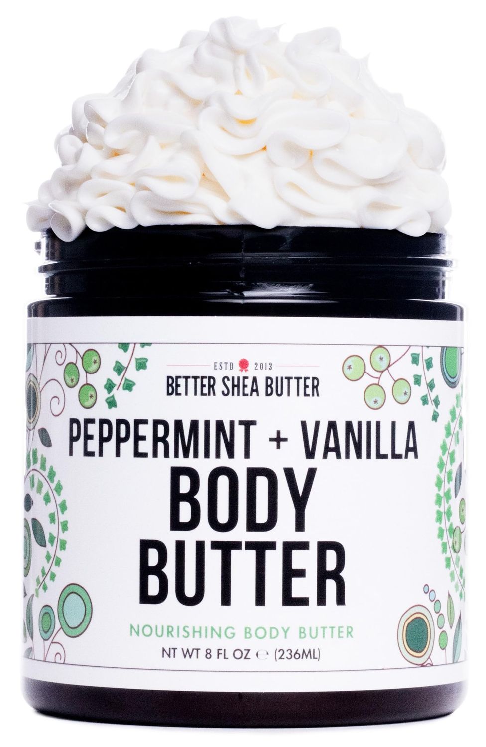 Peppermint Vanilla Body Butter - Natural Lotion for Women with Shea Butter &amp; Jojoba Oil - Non-Greasy Whipped Body Lotion for Dry Skin - Vanilla Scented Peppermint Christmas Body Lotion