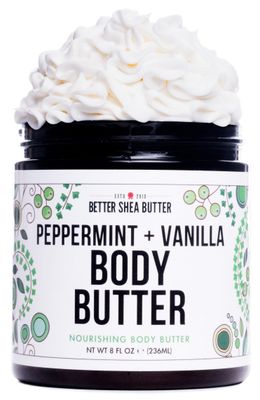 Peppermint Vanilla Body Butter - Natural Lotion for Women with Shea Butter &amp; Jojoba Oil - Non-Greasy Whipped Body Lotion for Dry Skin - Vanilla Scented Peppermint Christmas Body Lotion