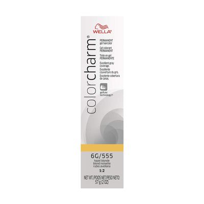 WELLA colorcharm Permanent Gel Haircolor, With Long Lasting Gelfus Technology, For Gray Coverage, 6G Hazel Blonde, 2 oz