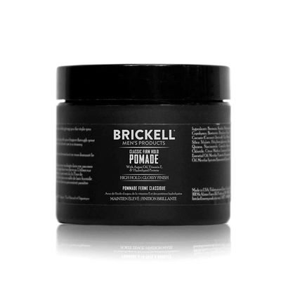 Brickell Men&#39;s Hair Styling Firm Hold Pomade for Men, Natural &amp; Organic With Strong Hold &amp; High Shine Finish, 2 Ounces, Scented