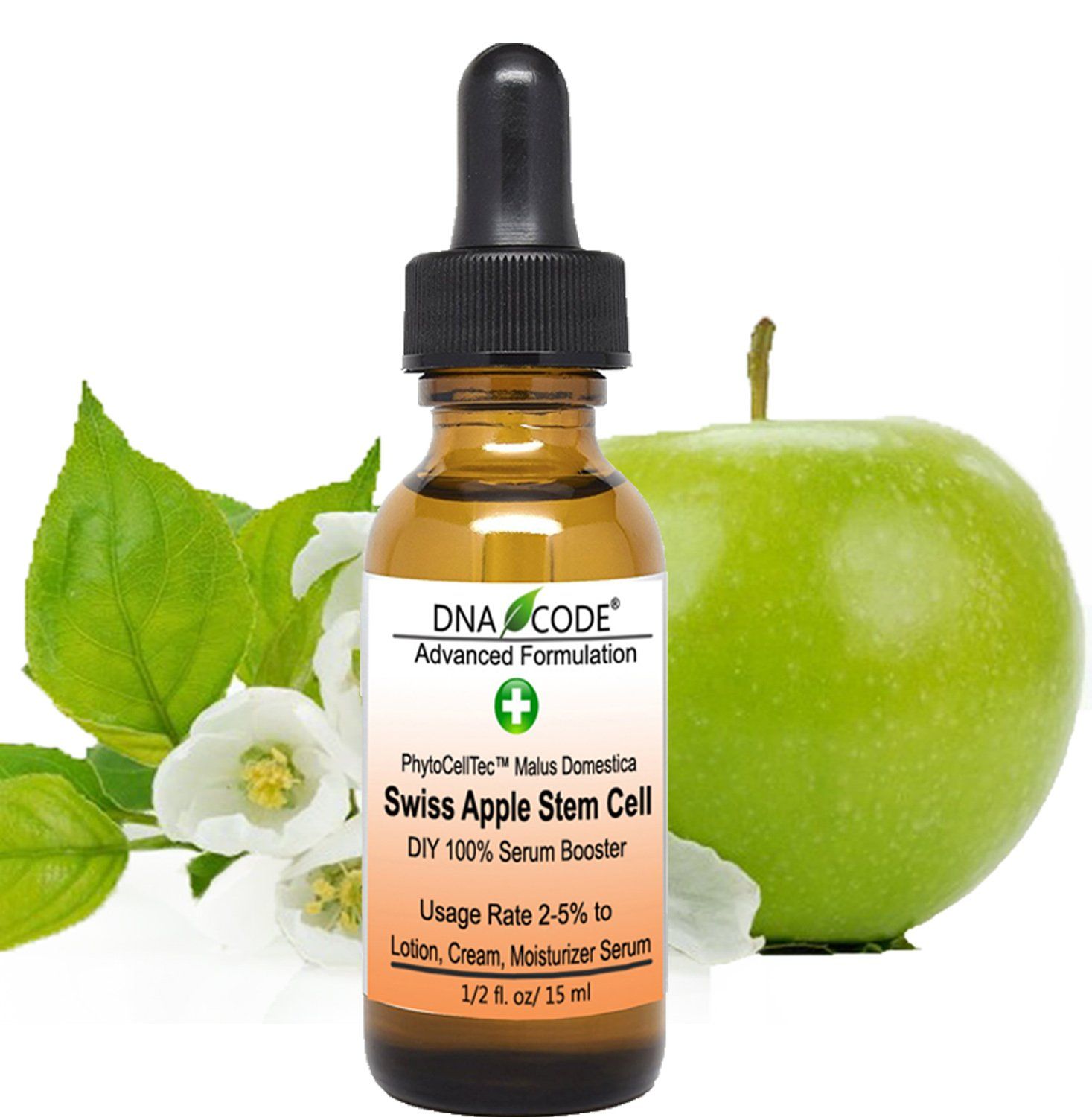 Anti-Aging. DIY Swiss Apple Stem Cell 100% Serum Booster. Remove Wrinkles, Rebuild Collagen &amp; Elastin