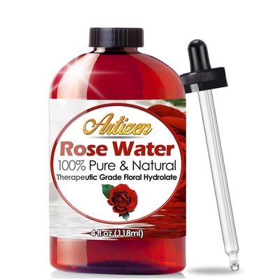 Artizen 100% Pure Rose Water (HUGE 4 OUNCE BOTTLE) Natural Moroccan Rosewater - Beautiful Fresh Fragrance - Perfect Facial &amp; Skin Toner &amp; Moisturizer