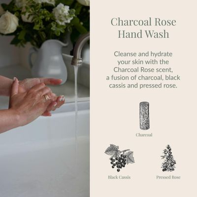 Archipelago Botanicals Charcoal Rose Liquid Hand Soap, Moisturizing Daily Hand Wash with Soap Pump, Kitchen or Bathroom Hand Soap, 17.0 Fl. Oz.
