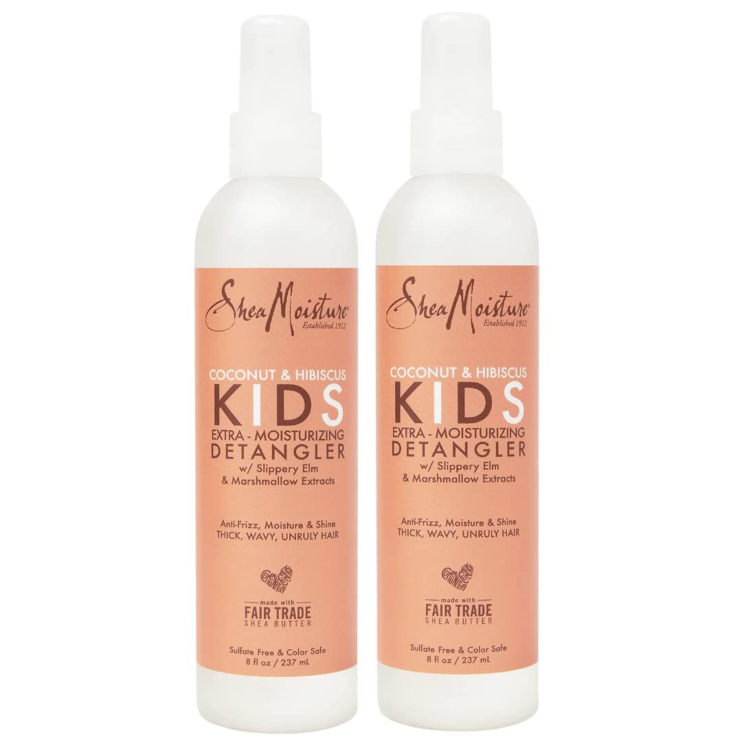 HAIR DETANGLER SPRAY FOR KIDS: Formulated with certified organic coconut oil and shea butter, this detangling spray is the perfect solution for managing your childs wild, unruly hair.
