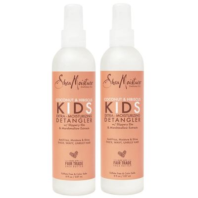 HAIR DETANGLER SPRAY FOR KIDS: Formulated with certified organic coconut oil and shea butter, this detangling spray is the perfect solution for managing your childs wild, unruly hair.