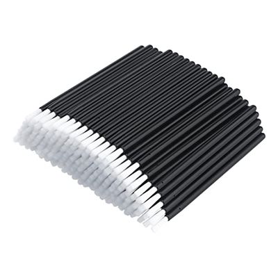 G2PLUS 100Pcs Lip Brush, Black Lip Gloss Brush Wand, Nylon Lipstick Gloss Applicator, Disposable Nail Brushes for Makeup, PYO Cookie Paint, Nail Art, Painting, Detail Brush
