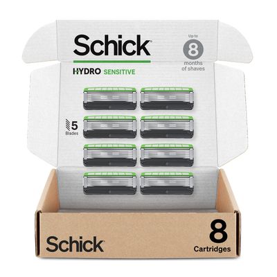 Schick Hydro Sensitive Razor Refills, 8ct | Razor Blades Refills, Razor Blades for Men, Shaving Blades for Men, Hydro Razor Blades Refill, 5 Blade Razor Men, 8 Refills