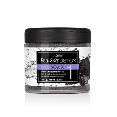 Gena Pedi Spa Detox Black Charcoal Foot Soak #1, 15.5 Fluid Ounce