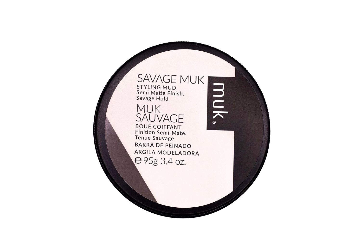 MUK. Haircare Savage Semi Matte Styling Mud, Hair Product, Hair Paste for Men, Strong Hold, Low Shine - 3.4oz
