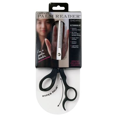 Cricket Palm Reader 30T Thinning Shear Hair-Cutting Scissor Sharp Superior Japanese Stainless Steel Micro Serrated Blades, Lightweight for Dry and Wet Hair-cuts on all Hair Types
