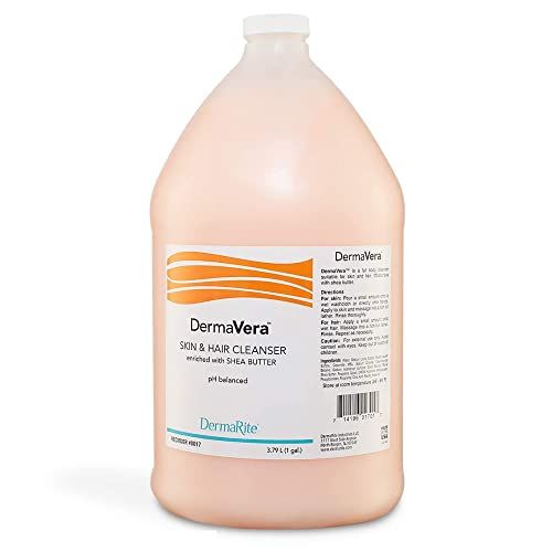 DermaVera Skin and Hair Cleanser - 1 Gallon - Enriched with Shea Butter, pH Balanced, Rich Leather, Pleasant Fragrance, with Rich Moisturizers
