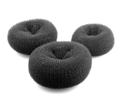 Beautiful Hair Bun Styler Rings for Women - Donut Buns Doughnut Shaper Chignon Former Pack of 3 (Large, Middle, Small) (Black)