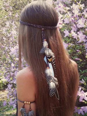 Outyua Bohemian Feather Headpices Gpysy Feather Headband Festival Wedding Feadther Headdress Hair Jewelry Accessories for Women and Girls