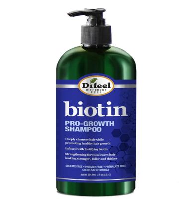 Difeel Pro-Growth Biotin Shampoo 12 oz. - Shampoo for Thinning Hair and Hair Loss, Paraben-Free Shampoo with Biotin for Hair Growth