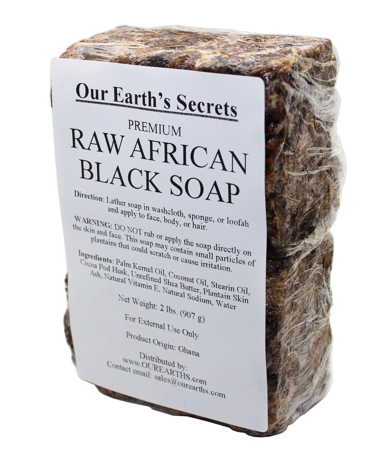 Our Earth&#39;s Secrets Natural Raw African Black Soap 2 lbs
