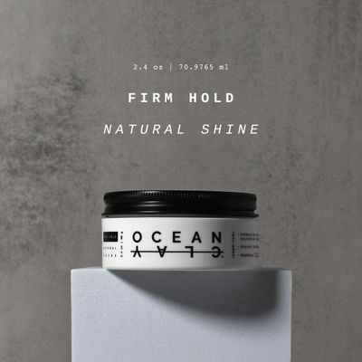 (SHEHVOO) Ocean Clay - Premium Mens Hair Styling Clay - Firm Hold + Natural Shine - Sulfate &amp; Paraben Free (2.4 oz)