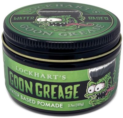 Lockharts Authentic Handcrafted Water-Based Goon Grease Firm Hold Hair Pomade, High Shine (3.4oz.)
