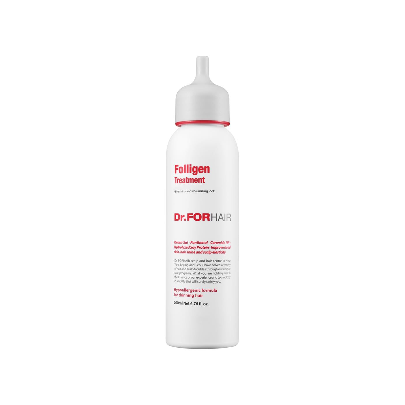 Dr.FORHAIR Folligen Treatment 6.76 fl oz 200 ml For Relieving Thinning Hair Care Shiny Increase Volume Strength Thickening Root Enhancer Paraben Silicone Sulfates FREE