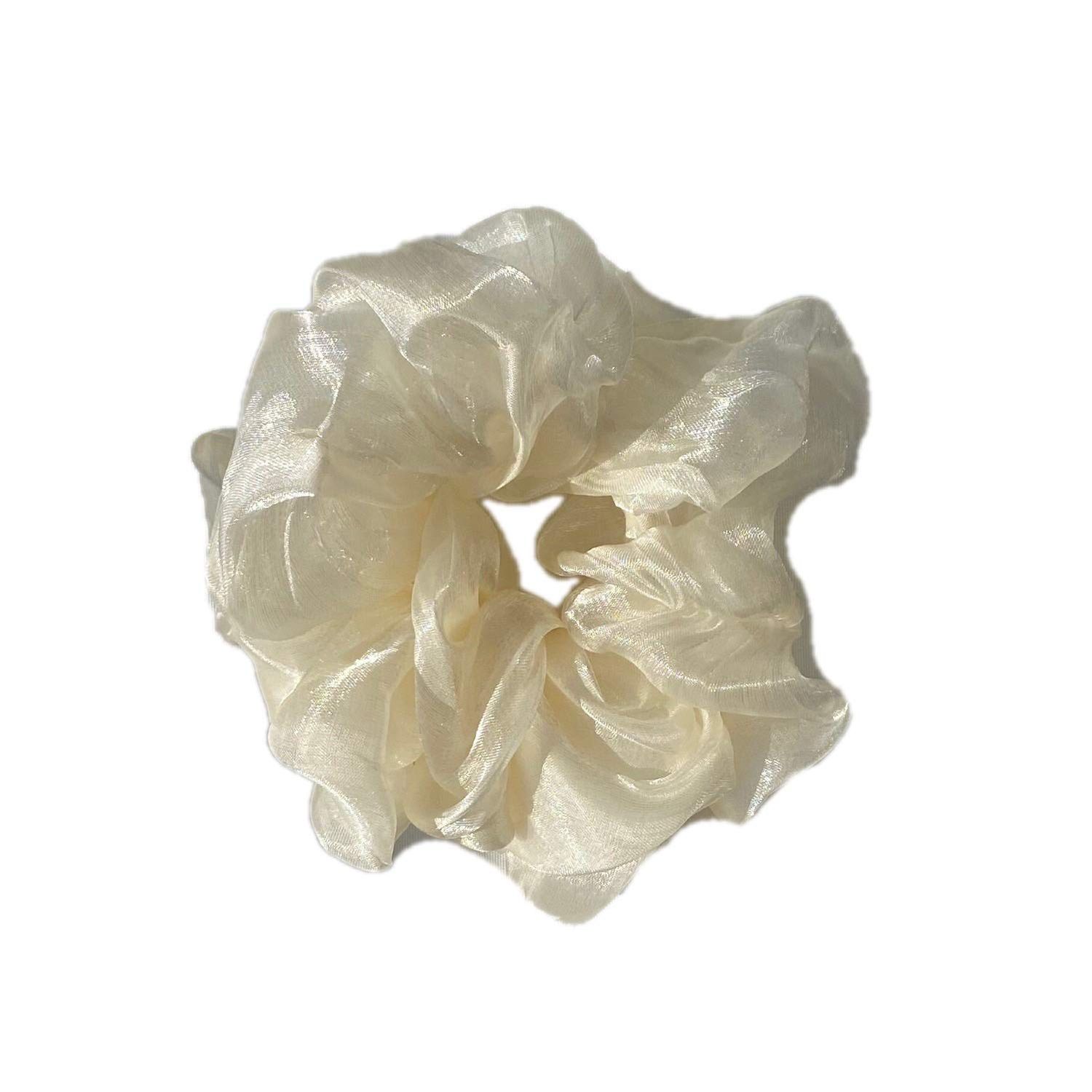ANYA accessories Oversized Scrunchie | Extra Large Organza Look Hair Tie (Pearl)