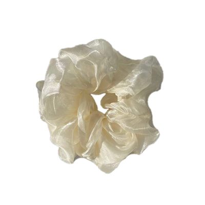 ANYA accessories Oversized Scrunchie | Extra Large Organza Look Hair Tie (Pearl)