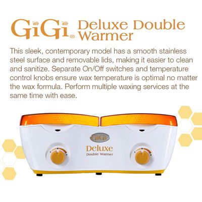 GiGi Hair Removal Wax Warmer, Deluxe Double, Warmer for Two (2) 14 oz Wax Can