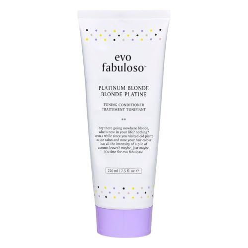 EVO Fabuloso - Platinum Blonde Toning Conditioner - Color Care Conditioner for Color-Treated Hair - Nourishing Hair Treatment for Dry Hair &amp; Instant Colour Boost - 220ml / 7.5 Fl Oz