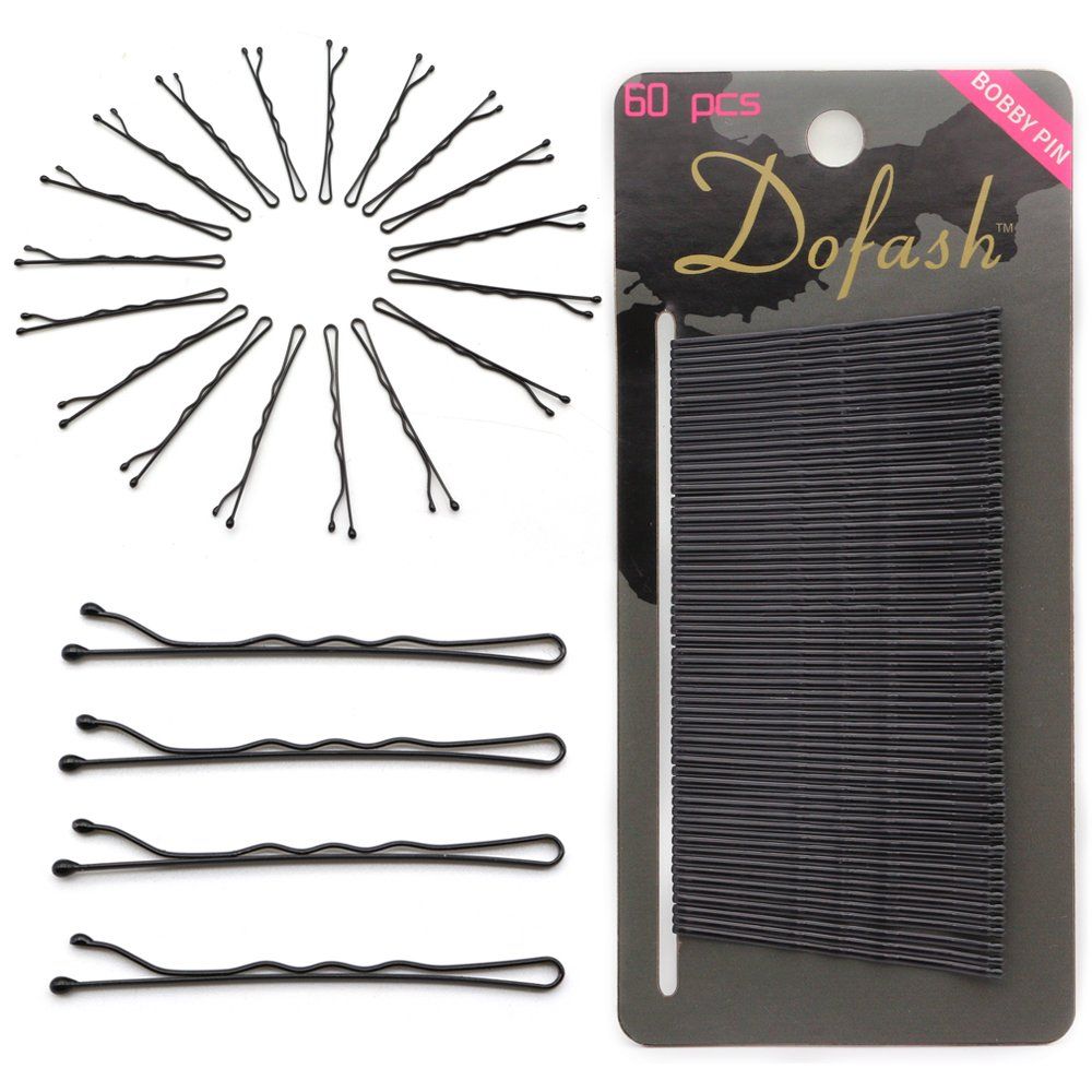 Dofash 5Cm/2In Bobby Pins Black Metal Hair Grips for Hair Decoration 60pcs (Black)