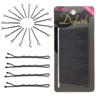 Dofash 5Cm/2In Bobby Pins Black Metal Hair Grips for Hair Decoration 60pcs (Black)
