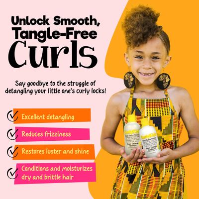 CurlyKids Super Detangle Kids Shampoo &amp; Conditioner Set, Frizz-Free Care for Curly, Kinky, Wavy, and Frizzy Hair - Sulfate &amp; Paraben-Free Hair Care