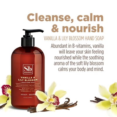 Soapbox Liquid Hand Soap, Vanilla &amp; Lily Blossom - Gentle, Moisturizing Hand Cleanser, Vegan, Cruelty Free Hand Soap for Bathroom and Kitchen, 12oz Pump Bottles (Pack of 3)