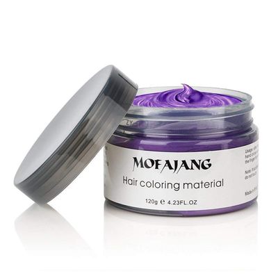 MOFAJANG Hair Coloring Dye Wax, Purple, 4.23 oz, Natural Ingredients, Temporary Hair Pomades for Men and Women Party Cosplay