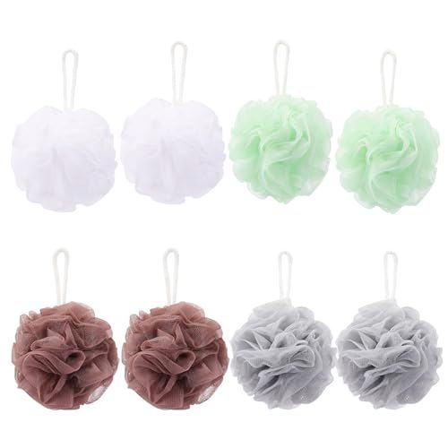 8 Small Mesh Pouf Bath Sponge - Mesh Loofah Body Exfoliating Shower Ball Shower Sponge