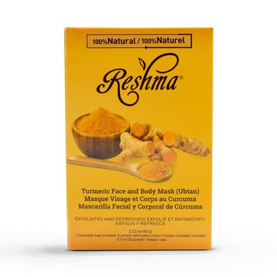 Reshma Beauty Turmeric Face Mask (Ubtan) | All Natural Ingredients - Barley Seed, Gram Seed, Turmeric, and Sandalwood | Brightening and Hydrating Mask | Haldi Ceremony Powder | (Pack of 1), 2.12 oz