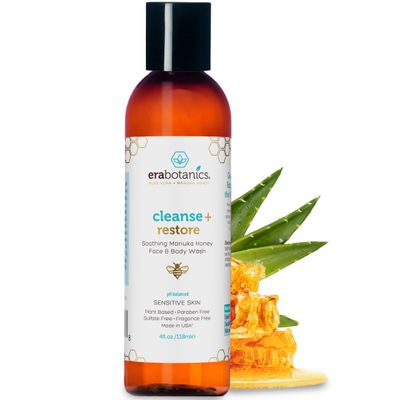 Manuka Honey Face Wash for Women and Men - Moisturizing Face Wash for Dry Skin with Organic Aloe Vera - Soothing Gentle Face Cleanser Made in USA - Sulfate Free Facial Cleanser for Dry Skin 4 oz