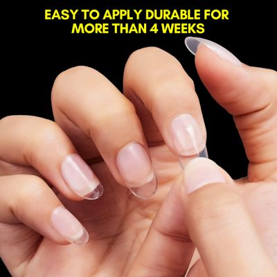 Makartt Short Oval Nail Tips, 500pcs Full Cover Clear Press on Acrylic Nails Extension 10 Sizes Natural Soak Off Soft Gel Manicure Fake Tip Salon DIY Home Valentine's Day