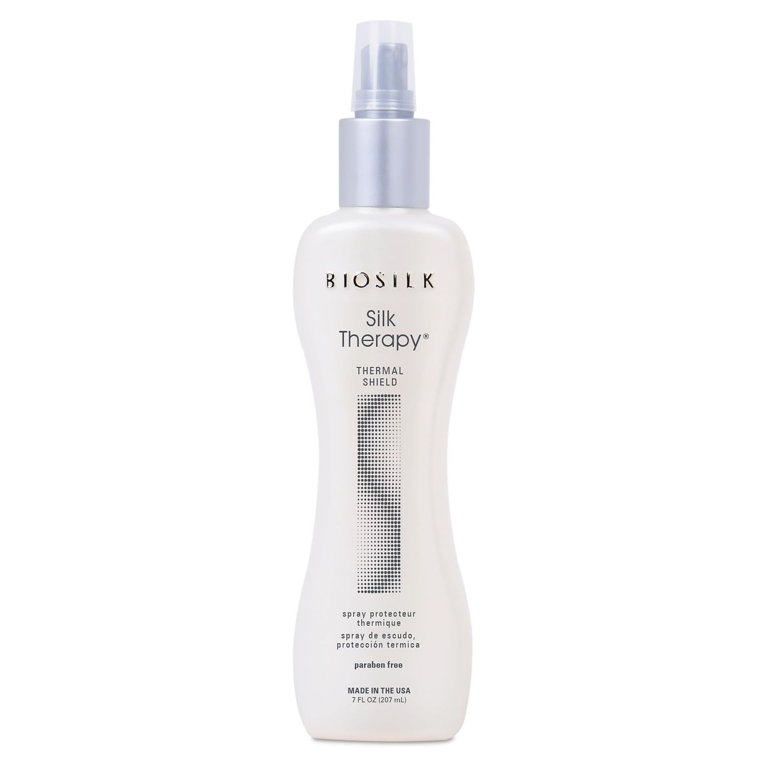 BioSilk Silk Therapy Thermal Shield Protection Spray, Helps Shield Hair From Thermal Damage &amp; Hold Styles, Sulfate, Paraben, &amp; Cruelty-Free, 7 Oz
