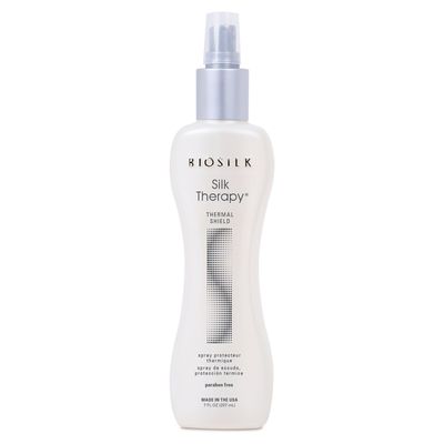 BioSilk Silk Therapy Thermal Shield Protection Spray, Helps Shield Hair From Thermal Damage &amp; Hold Styles, Sulfate, Paraben, &amp; Cruelty-Free, 7 Oz