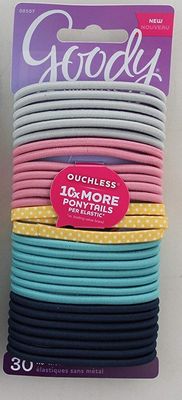 Goody Corporate Ouchless Elastic, Yellow Polka Dot, 30 Count